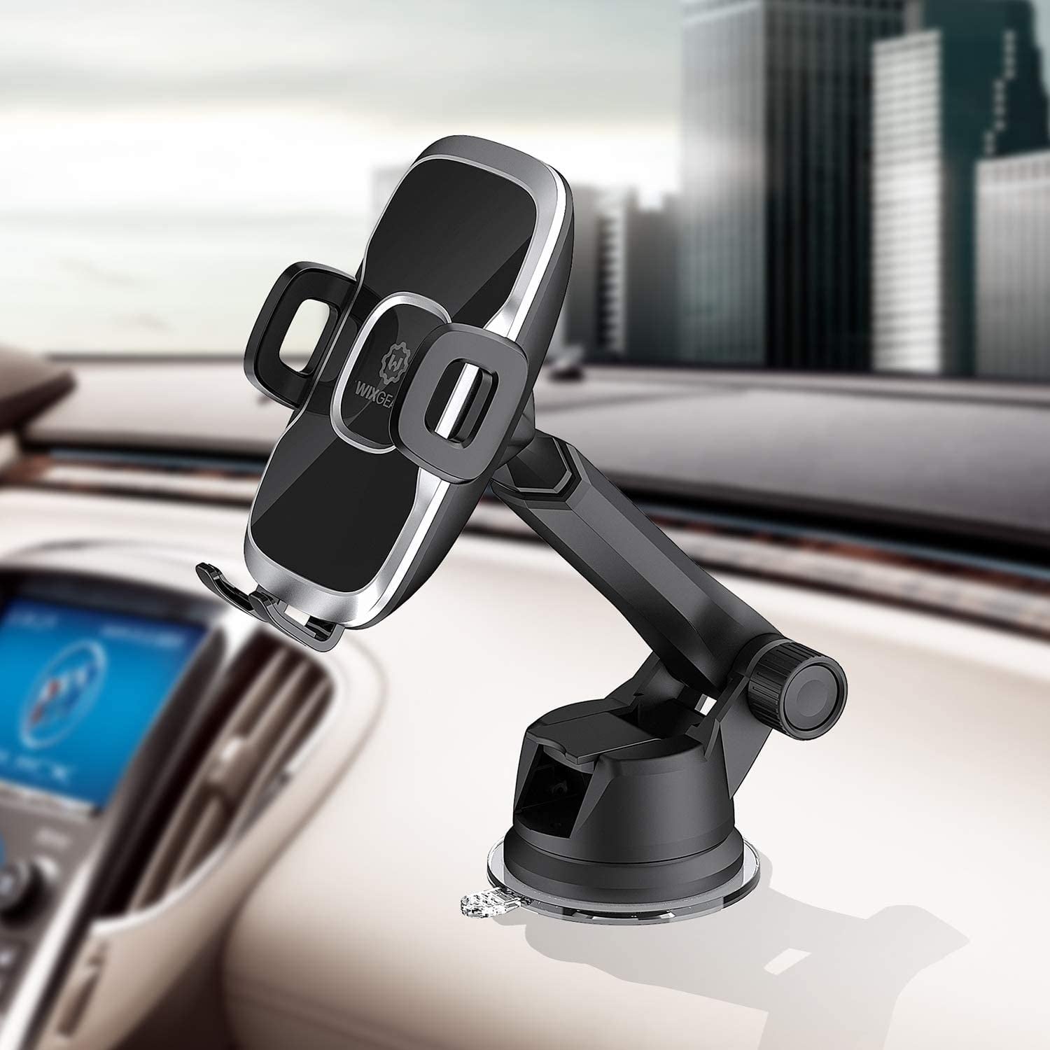 WixGear Phone Holder for Car, Universal Dashboard Windshield Phone Car Suction Cup Mount Holder for Cell Phone 360 Degree Rotation Compatible with iPhone Xs/XS Max / 8/7 / 6, Galaxy S and Mo