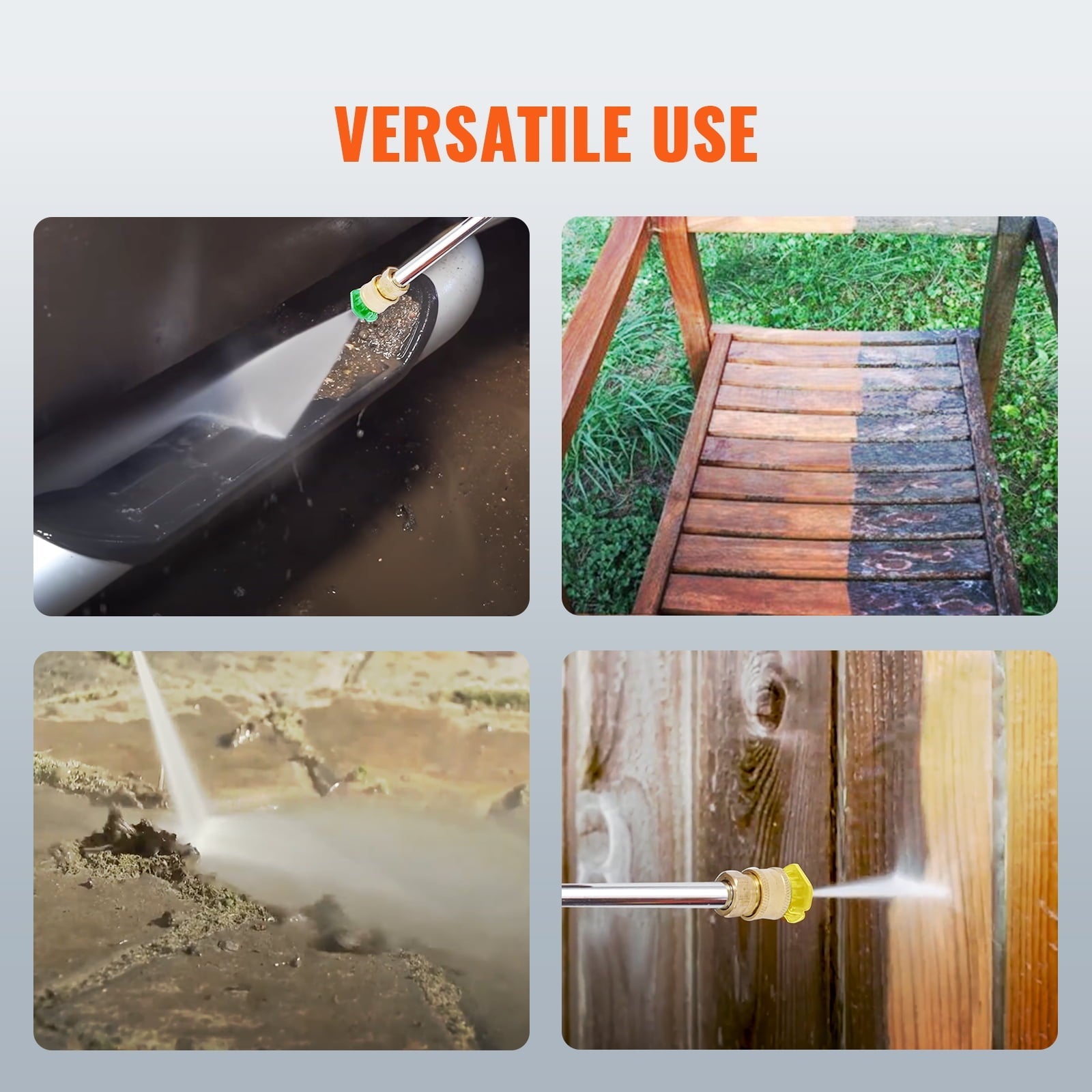 BENTISM 3600 PSI 2.6 GPM Gas Pressure Washer w/26 ft High Pressure Hose 5 Nozzles Gas Powered Washer