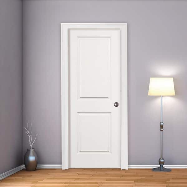 30 in. x 80 in. 2 Panel Squaretop No Bore Solid Core White Primed Interior Door Slab