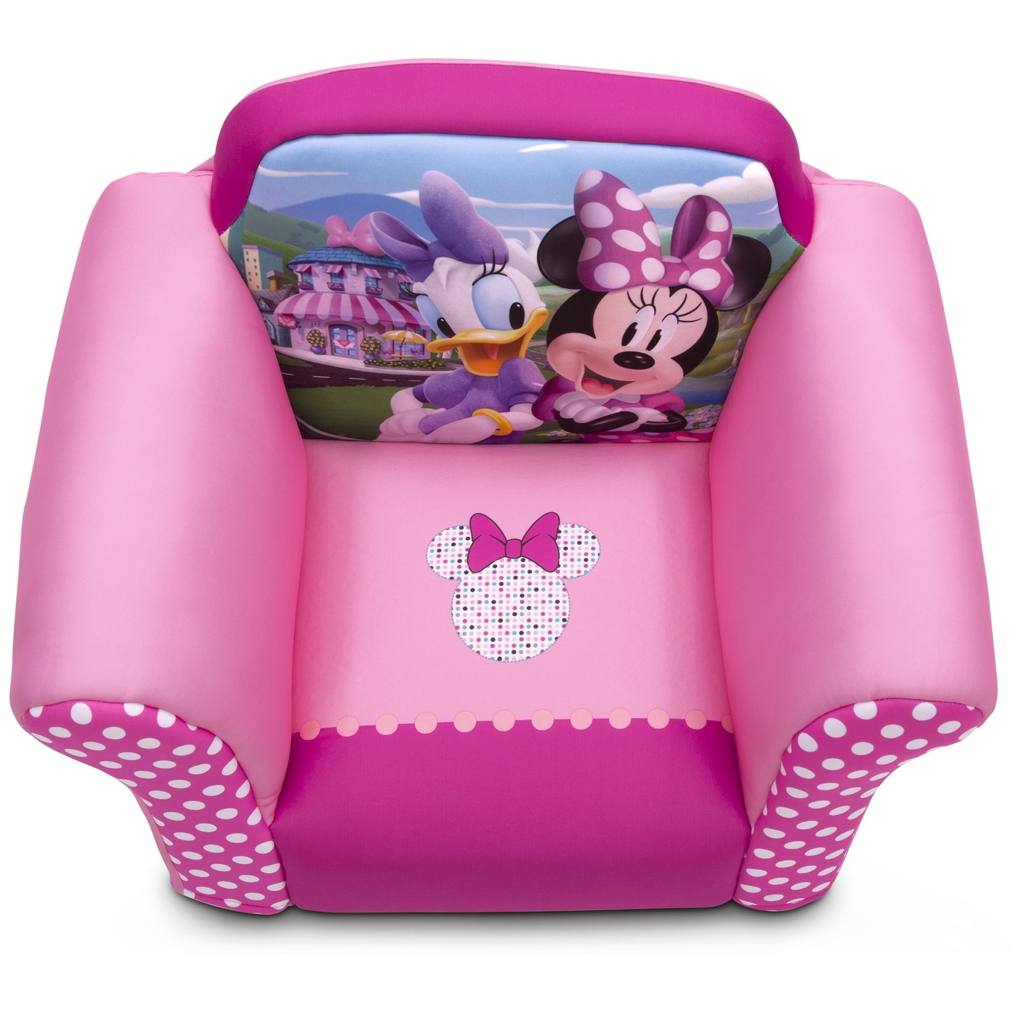 Delta Children Disney Minnie Mouse Kids Upholstered Chair with Sculpted Plastic Frame