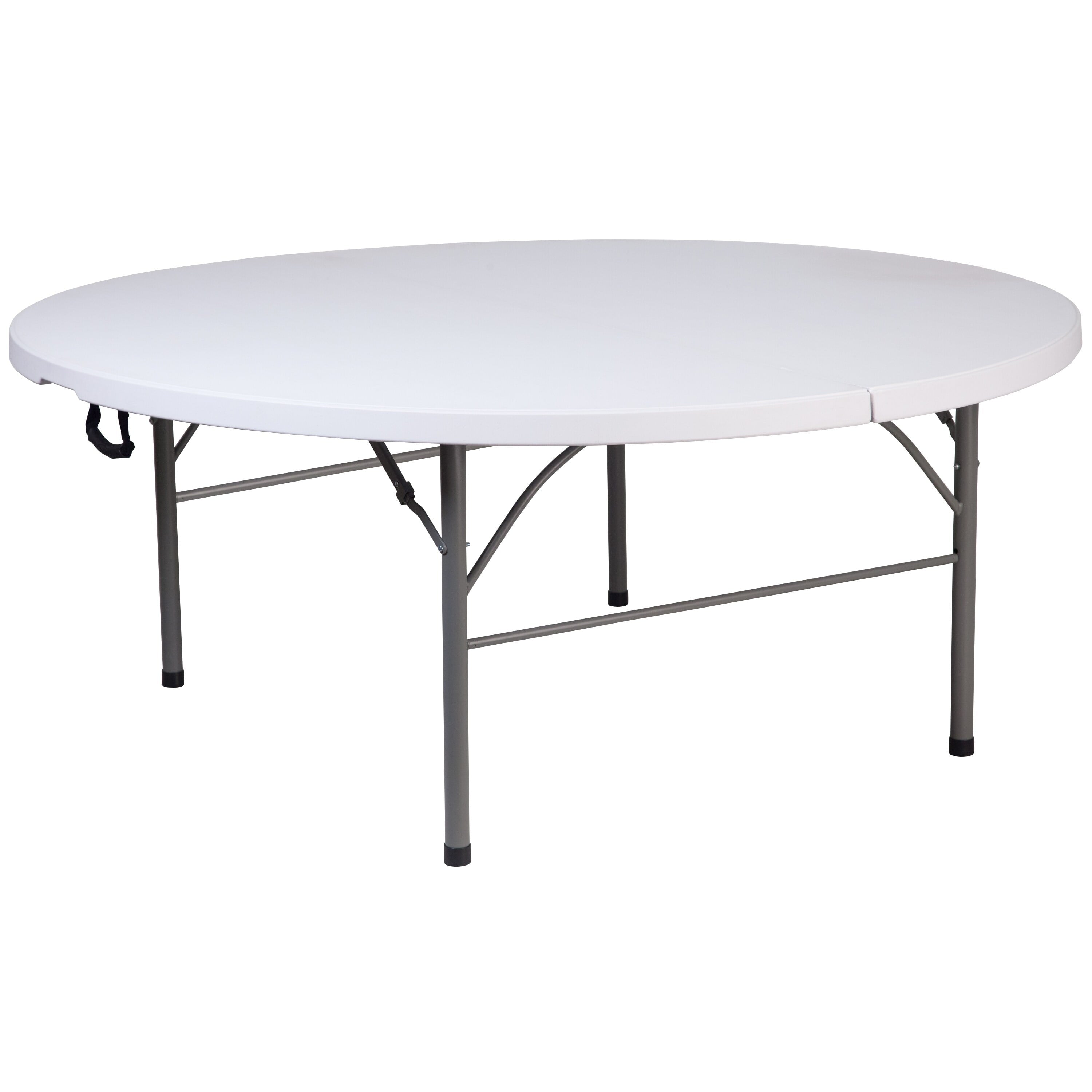 Lancaster Home 5.89-Foot Round Bi-Fold Plastic Banquet Folding Table with Handle