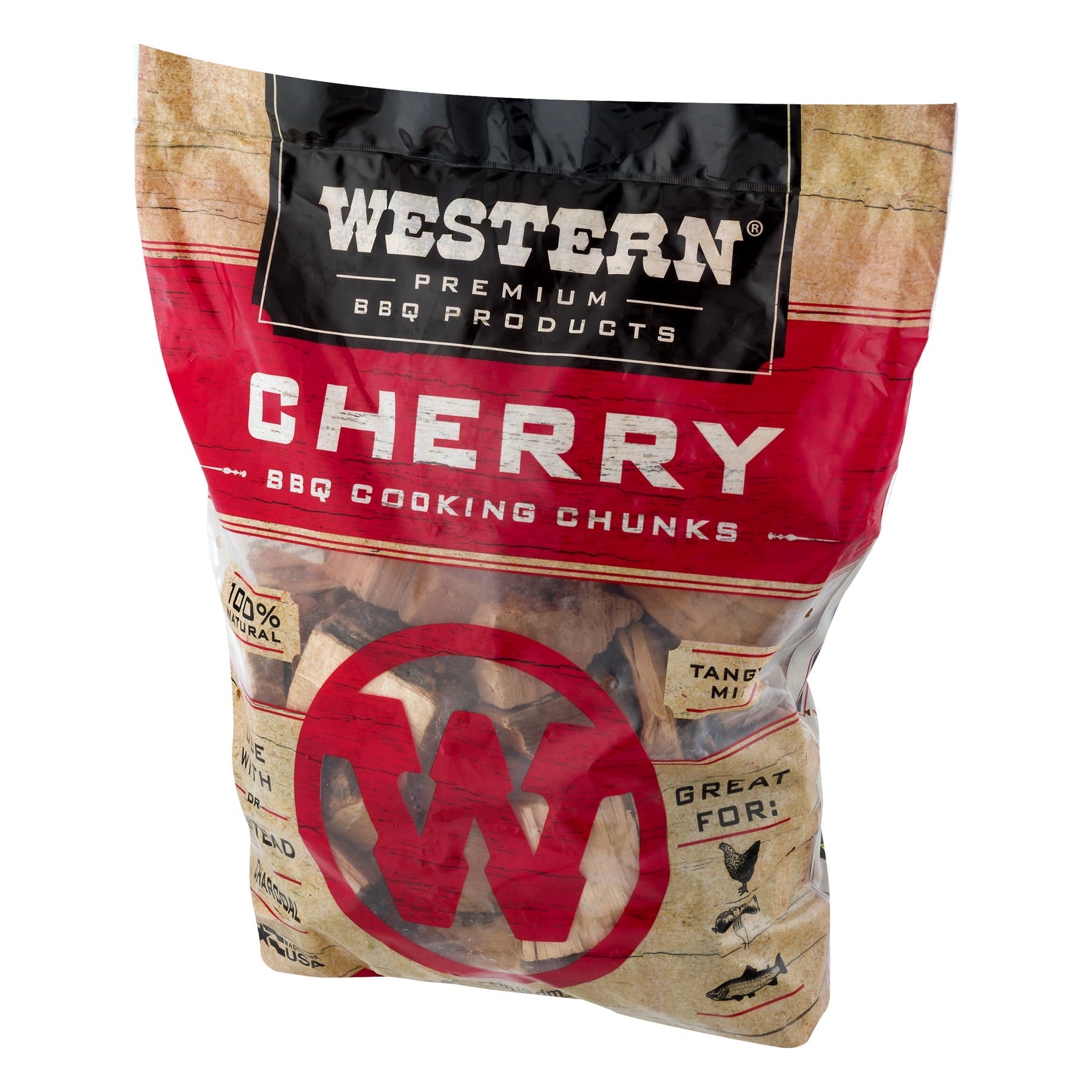 Western Premium BBQ Cherry BBQ Wood Chunks, 549 Cu in