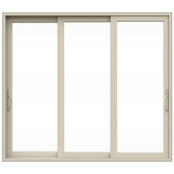 V4500 Multi-Slide 105 in. x 120 in. Universal Handing Low-E Desert Sand Vinyl 3-Panel Prehung Patio Door