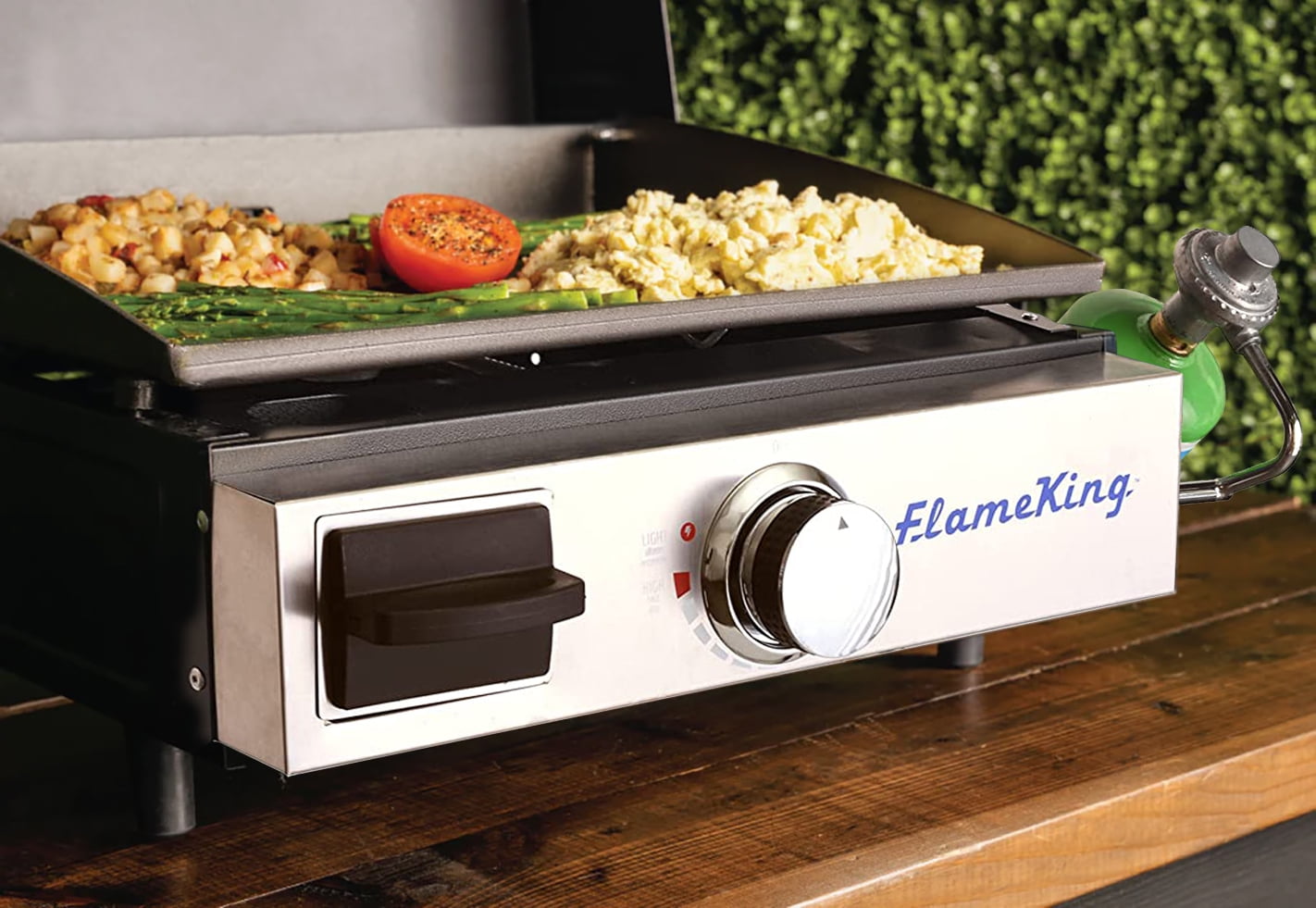 Top Portable Propane Cast Iron Grill Griddle Tabletop for Camping & Tailgating