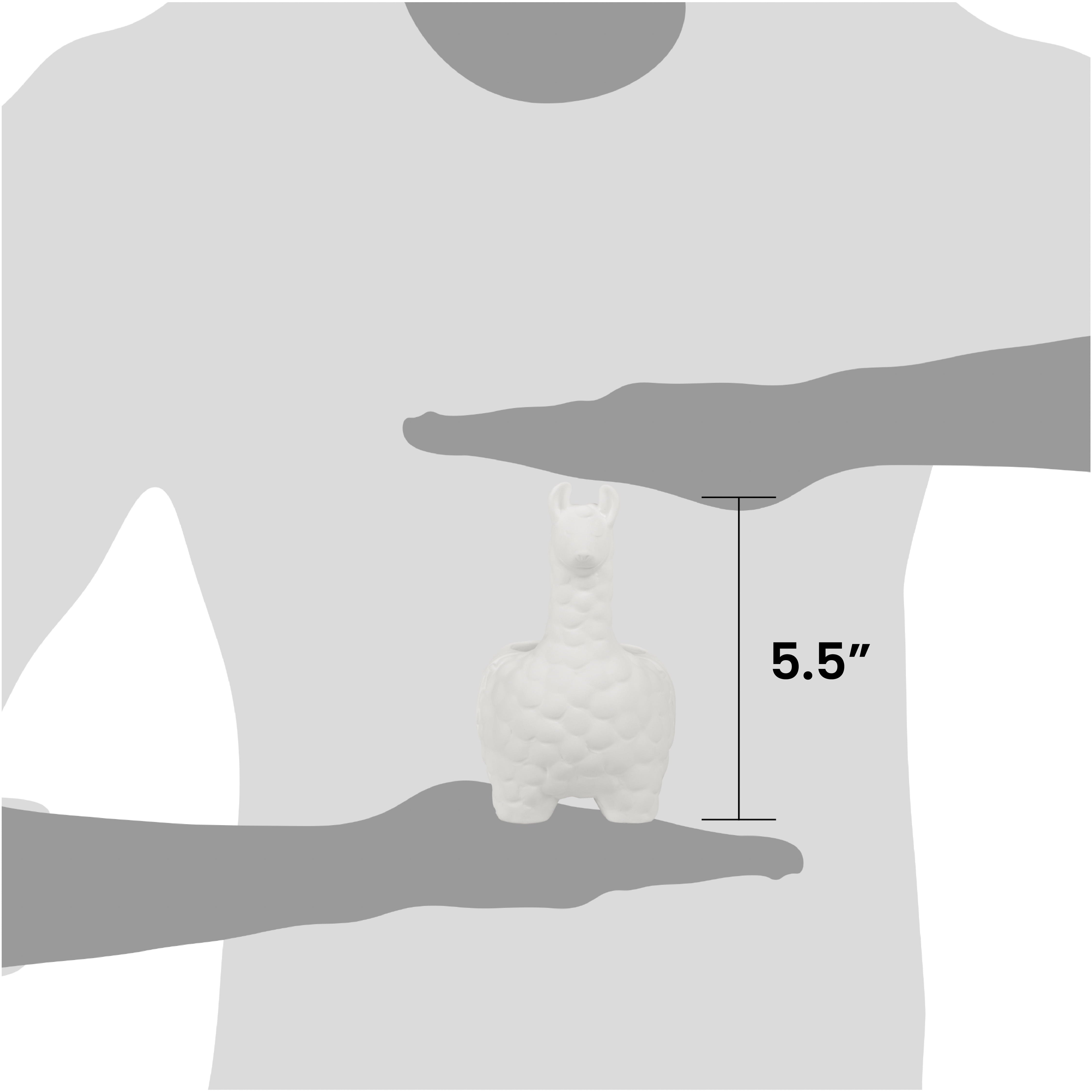 Create Basics Paintable Ceramic Llama Planter, White 5