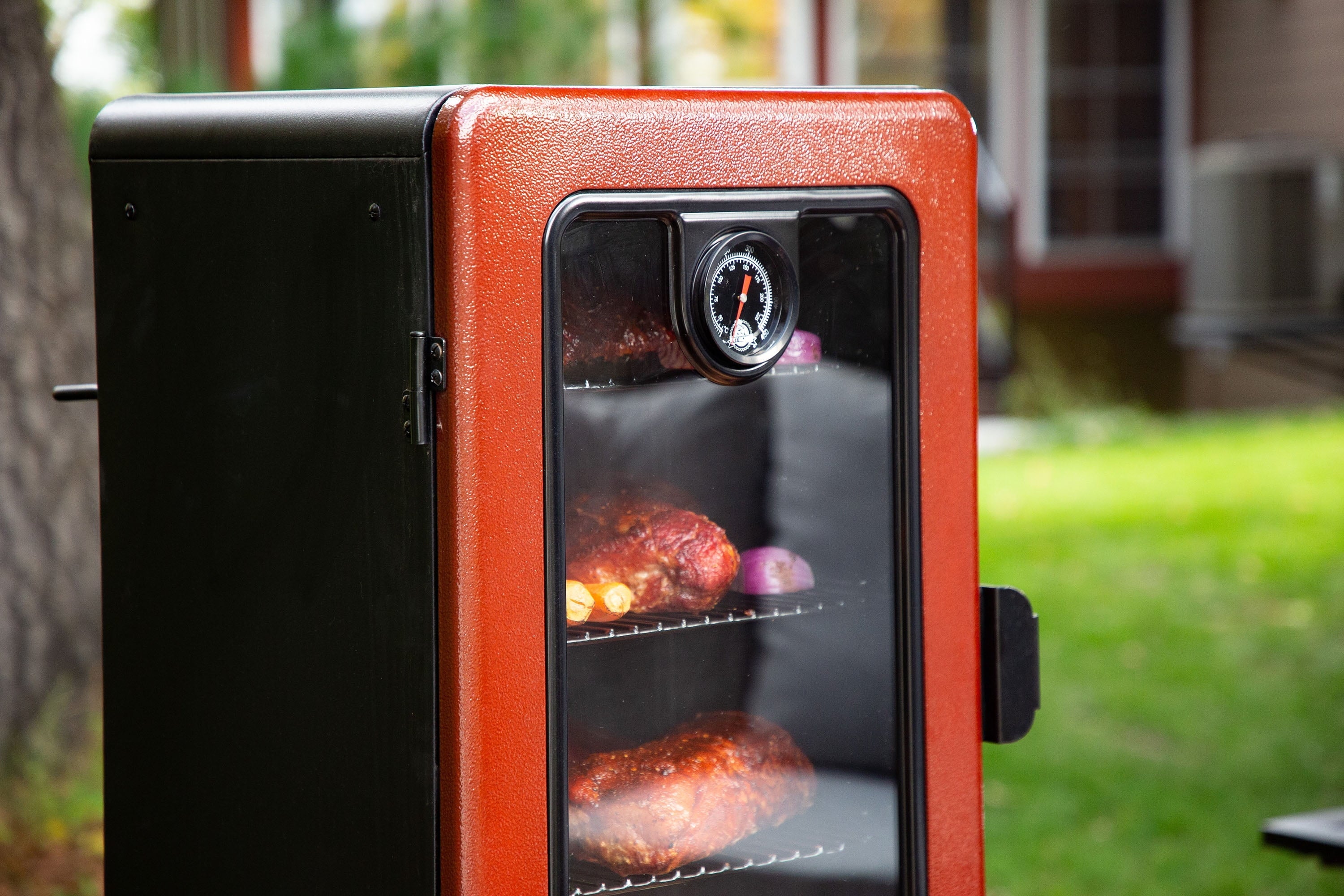 Pit Boss 3-Series Gas Smoker in Red Hammertone - PBV3G1