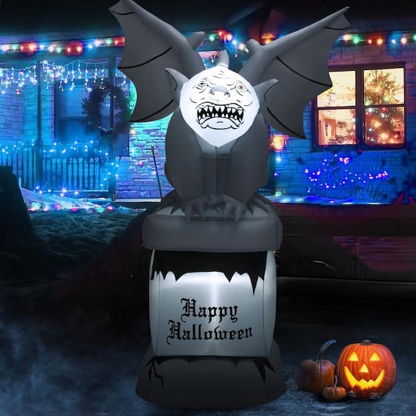 8.2 ft. LED Gravestone with Gargoyle Yard Decoration Halloween Inflatable