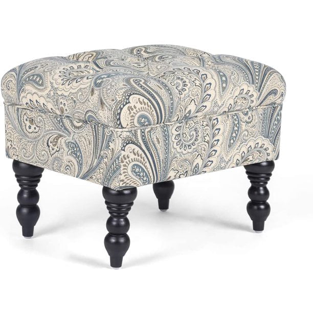 Homebeez 18'' Rectangle Ottoman Fabric Foot Rest Stool Multipurpose Vanity Stool Children Sofa Stool,Red