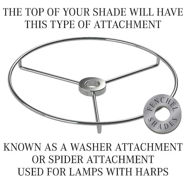 Fenchel Shades 10 in. Top Diameter x 10 in. H x 10 in. Bottom Diameter White Fabric Drum Lamp Shade Spider Attachment