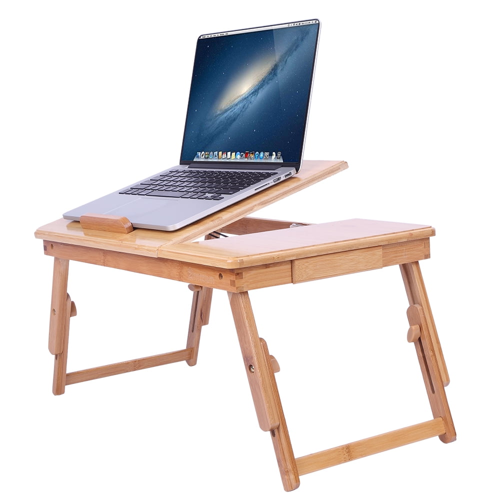 Zimtown Nature Bamboo Folding Laptop Computer Notebook Table Bed Desk Tray Stand