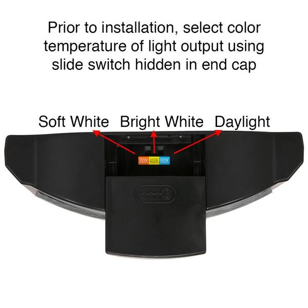 4 ft. Matte Black Woodgrain Gray End Caps 5250 Lumens Integrated LED Wraparound Light Adjustable CCT Night Light Feature