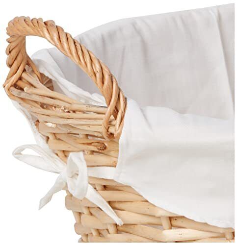ML5569 Willow Wicker Laundry Basket with Handles and Liner | Natural Brown