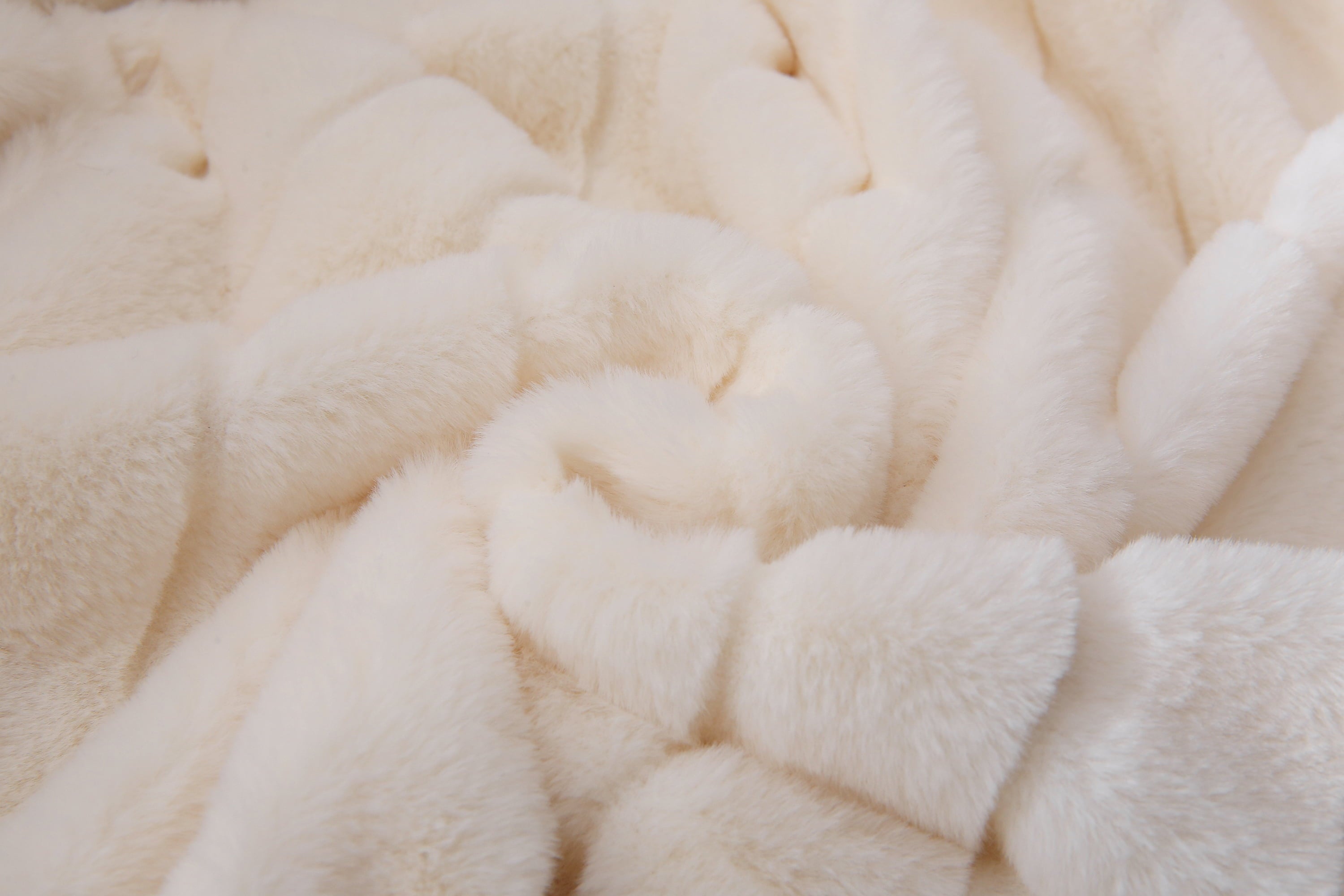 Mainstays Cream Stripe Faux Fur Throw Blanket, 50