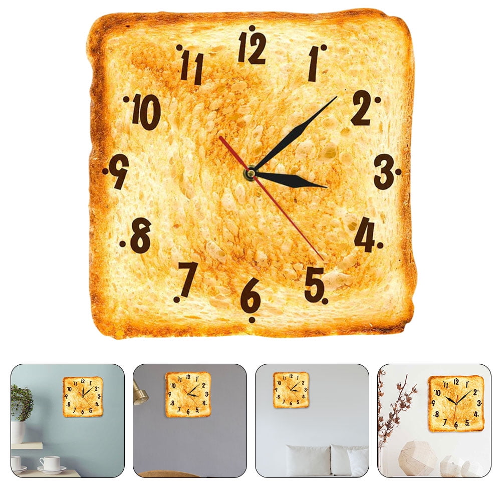 HOMEMAXS Toast Design Wall Clock Modern Wall Clock Bakery Wall Hanging Clock Restaurant Clock