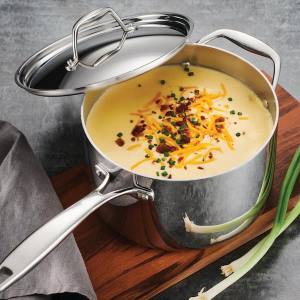 Gourmet 4 Qt. Tri-Ply Clad Saucepan with Lid