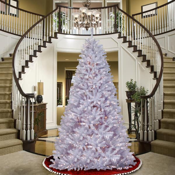 9 ft. North Valley White Spruce Artificial Christmas Tree with Clear Lights