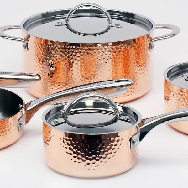 Vintage Collection 10-Piece Stainless Steel Cookware Set in Copper