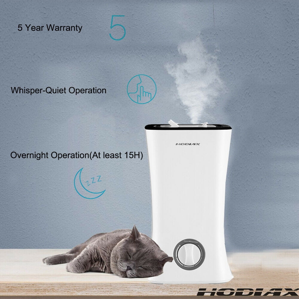 Hodiax 4L Cool Mist Ultrasonic Humidifier 30W Top Filling LED Light Essential Oil Addible 360 degree Nozzle Diffuser for Beauty Salon SPA Yoga Bedroom Living room Reception Center
