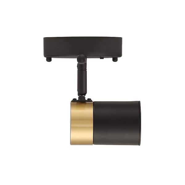 Gilded 2 ft. 3-Light Matte Black with Brushed Gold Integrated LED Selectable CCT Fixed Track Lighting Kit