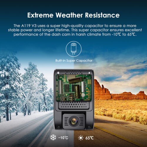 VIOFO A119 V3 Dash Cam 2K 2560x1600P Quad HD+ Car Dash Camera with GPS Logger