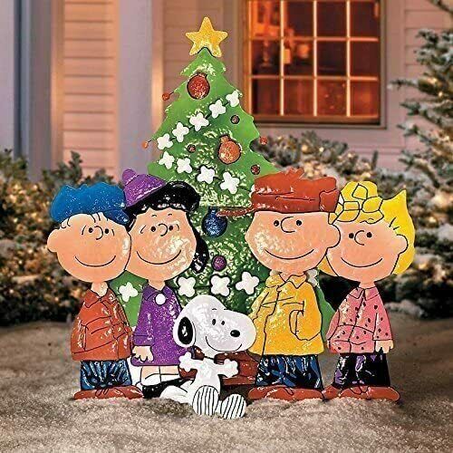 TisYourSeason Peanuts Gang Around The Tree Christmas Yard Art Outdoor Christm...