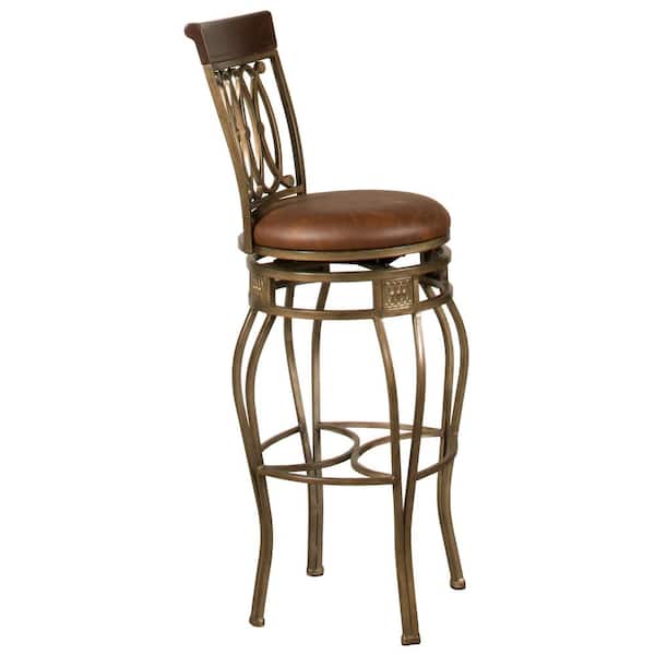 Montello 47.5 in. Old Steel Metal Bar Height Swivel Stool