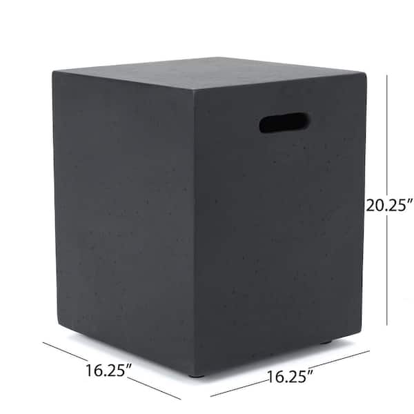 Flint Dark Gray Rectangular Stone Fire Pit Table with Tank Holder