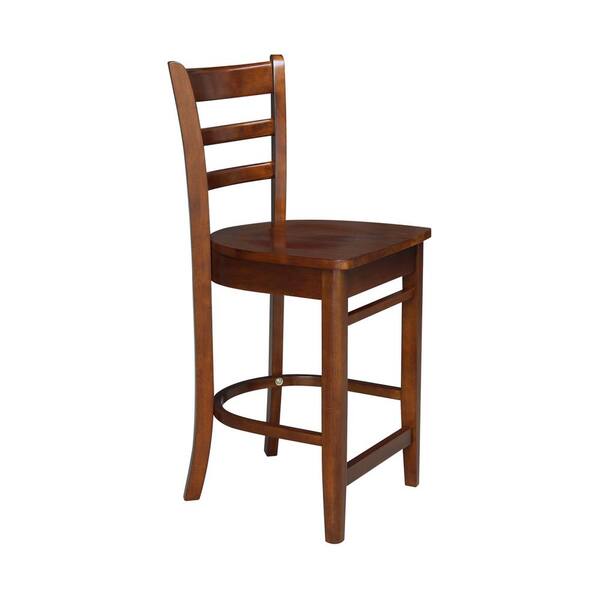 3 PC Set - Espresso Solid Wood 30 in. Square Table with 2 Side Stools