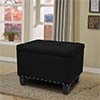 MoNiBloom Button Tufted Storage Ottoman, Microfiber Upholstery Footstool for Living Room Home Office, Space-Saving Storage Toy Box Foot Stool, Black