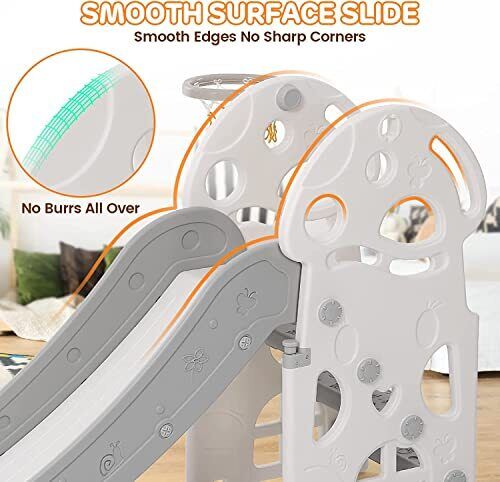 Toddler Slide Ronipic 3 in 1 Slide for Kids Freestanding Game Slide with Extr...