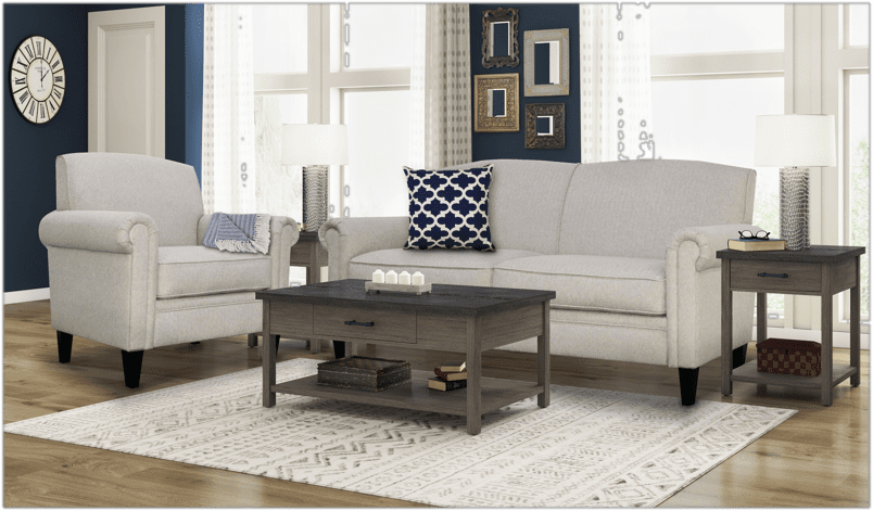 KOWO Upholstered Rolled Arm Accent Armchair gray