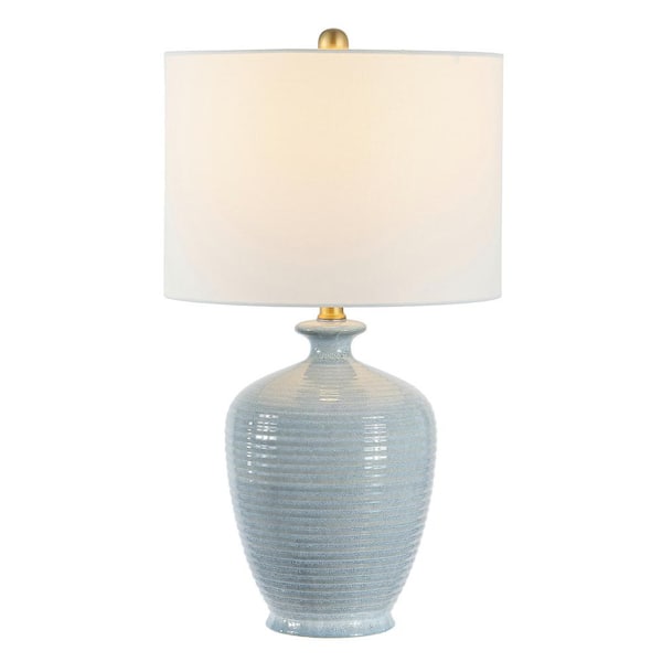 Hanron 26 in. Blue Table Lamp with White Shade