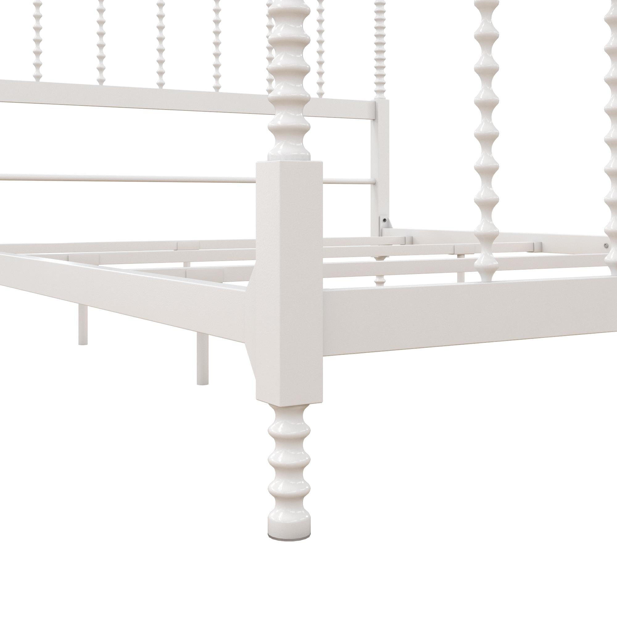 DHP Jenny Lind Queen Canopy Poster Bed Frame, White