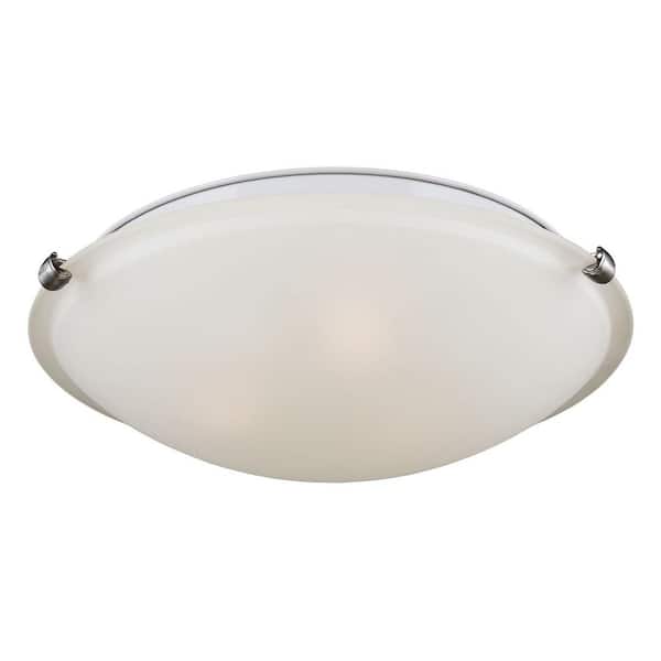 Clip Ceiling Flush Mount 3-Light Brushed Nickel Flush Mount