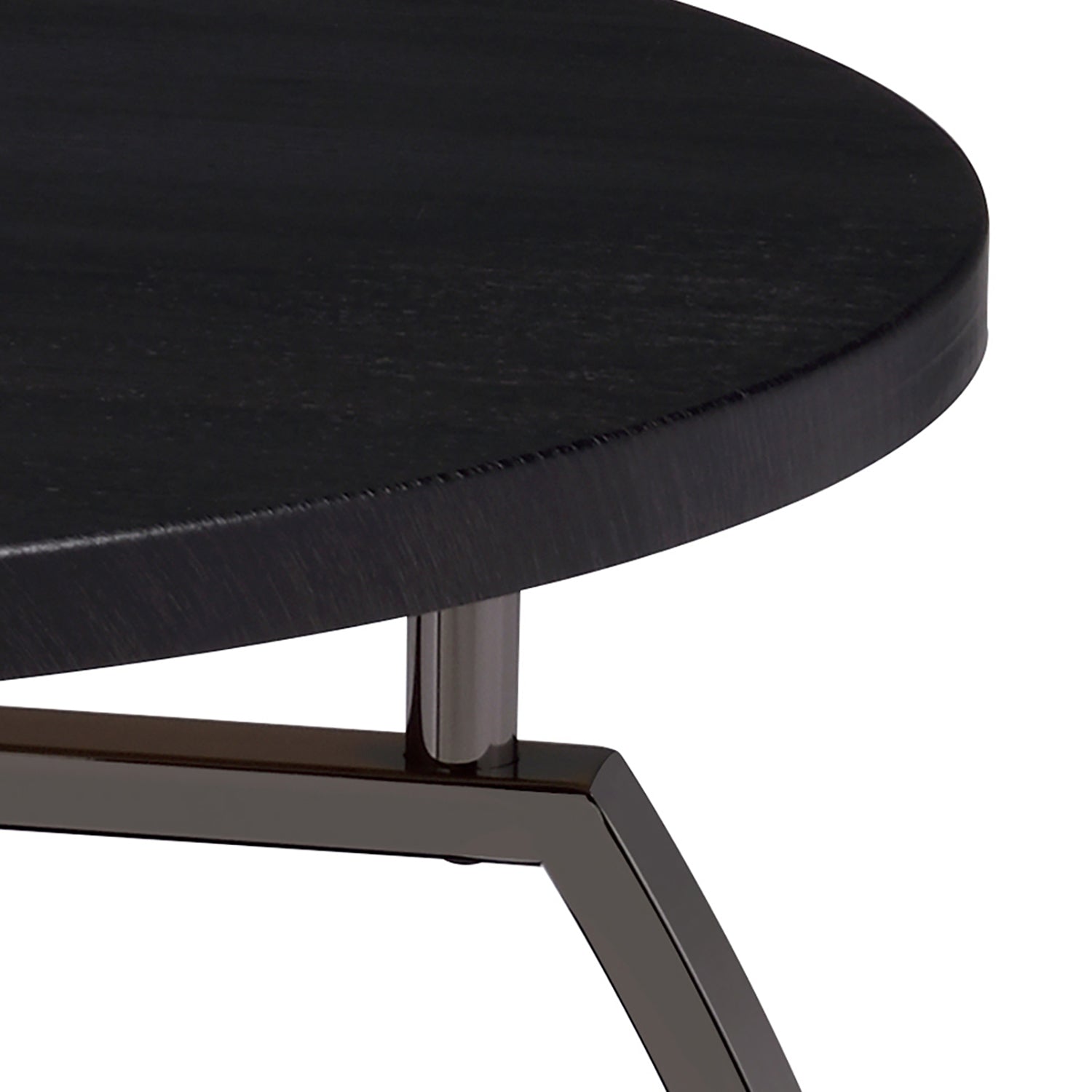 Coaster Company Modern Metal and Wood 2 Tier Round Coffee Table, Black/Nickel