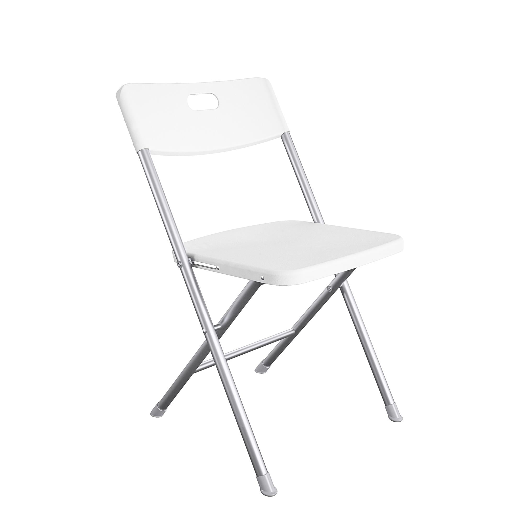 Mainstays Resin Seat & Back Folding Chair, White, 4-Pack