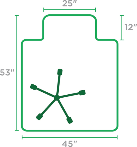 Low Pile Carpet Office Mat Chair Mat, 45" X 53" (C521003G)