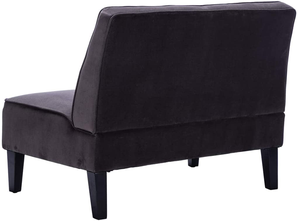 Andeworld Button Tufted Loveseat Settee Upholstered Sofa Backrest Buckle Couch Banquette Bench for Dining Room Living Room Bedroom Funiture(Gray 1)