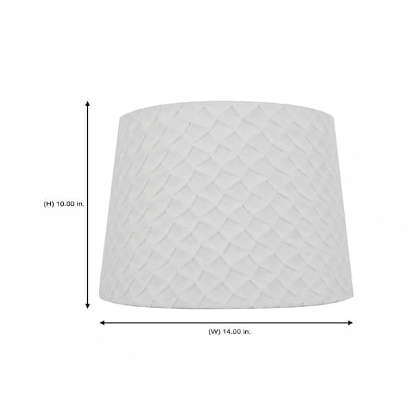 Mix and Match 14 in. Diax 10 in. H White Scale Pleat Round Table Lamp Shade