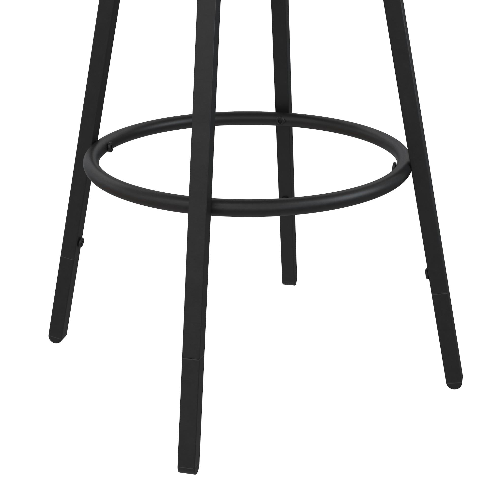 DHP Lesley Adjustable Swivel Barstool, Black Faux Leather, Set of 3