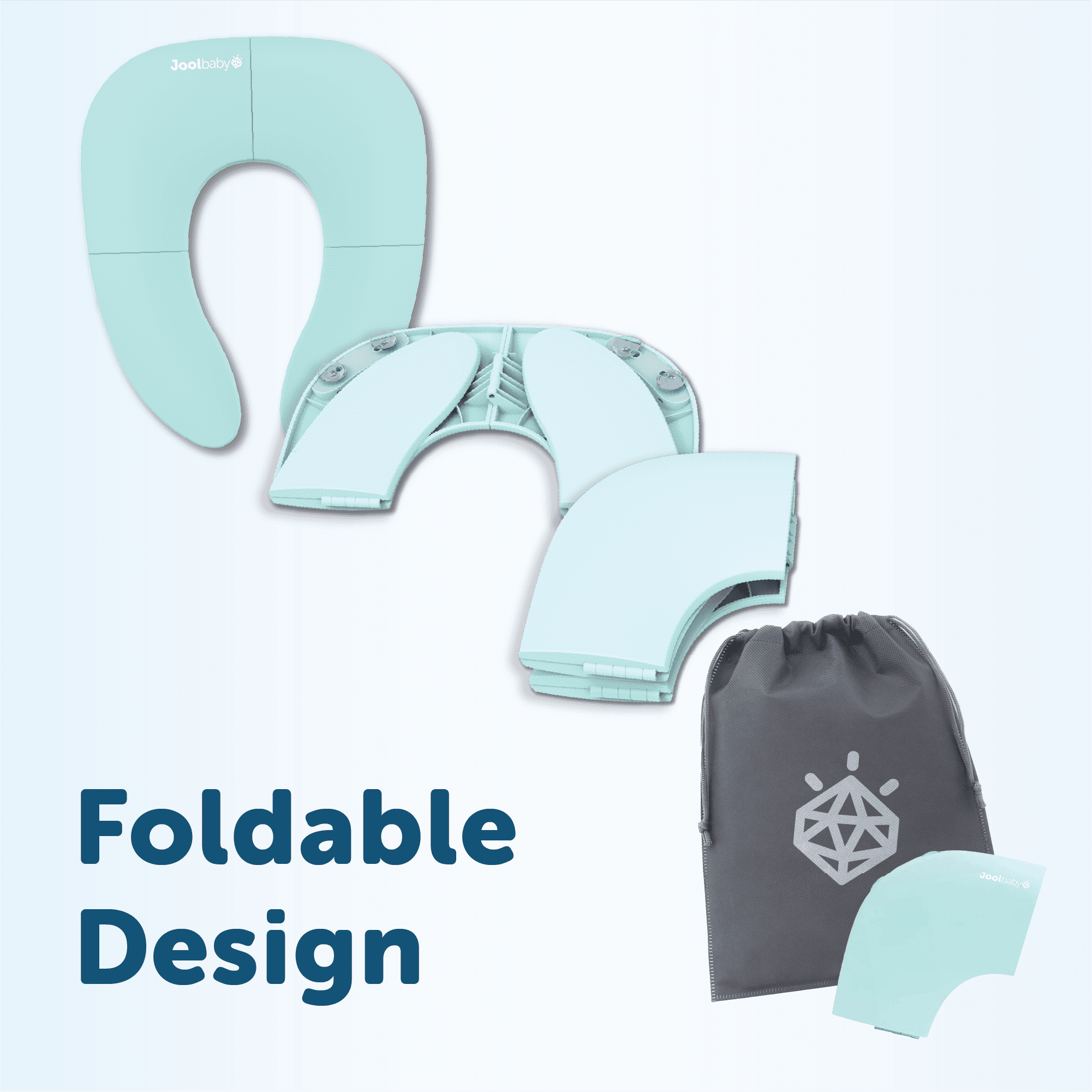 Jool Baby Folding Travel Potty Toilet Training Seat, Aqua
