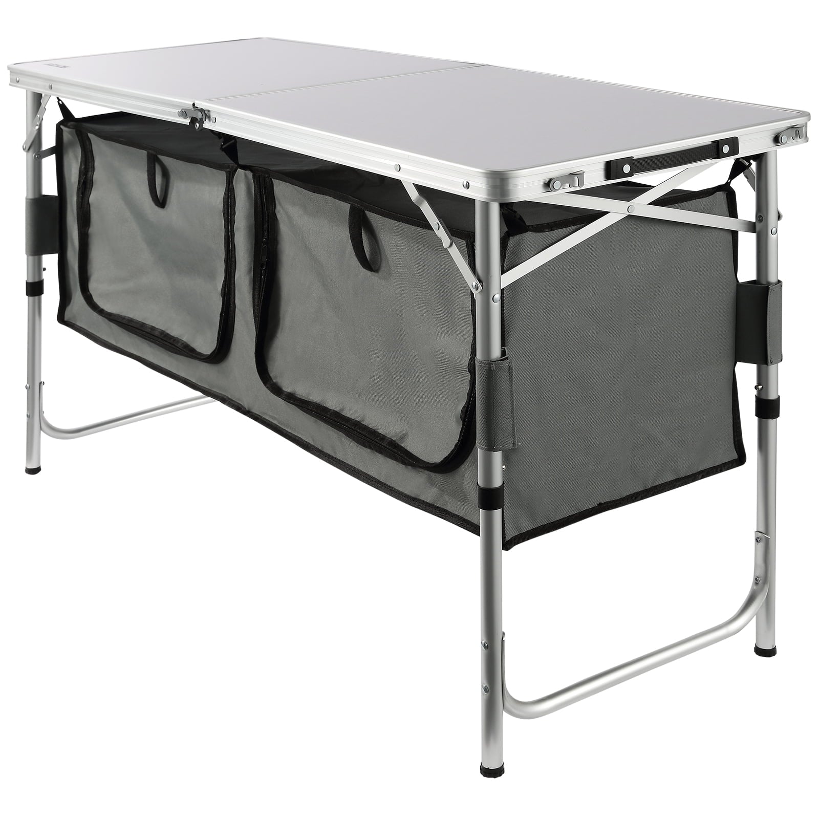Camping Kitchen Table Folding Portable Cook Station 3 Adjustable Heights