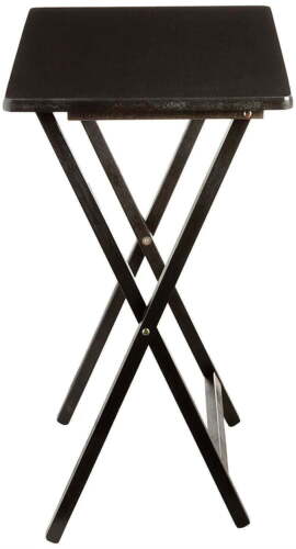 Mainstays Black 5-Piece Folding TV Tray Table Set, 19 x 15 x 26 Inch