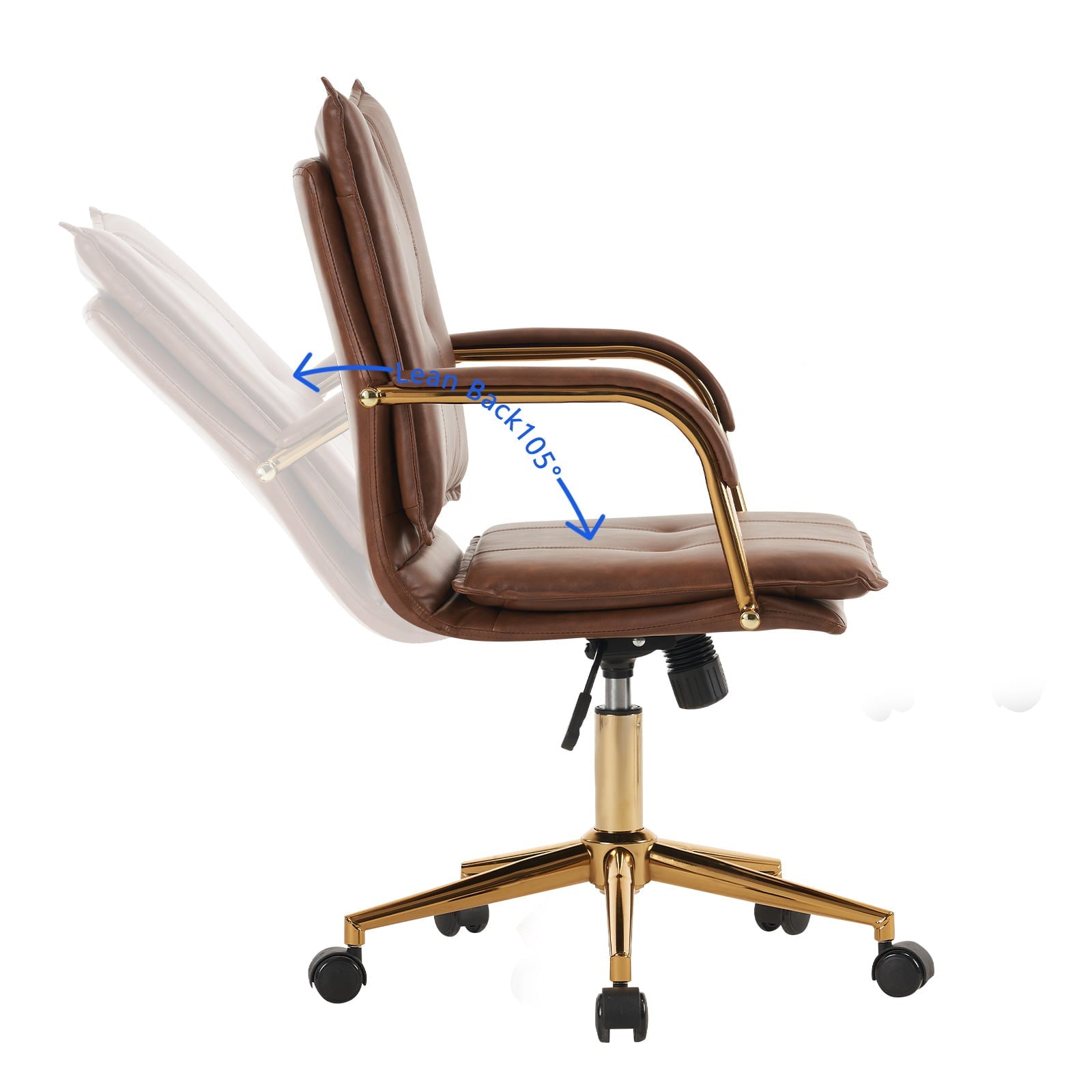 MOJAY PU Leather Ergonomic Executive Office Desk Chair, Brown