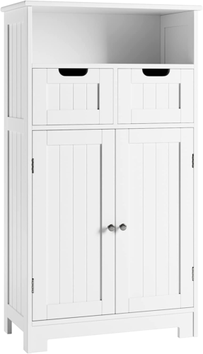 Bathroom Cabinet, Floor Storage Cabinet with 2 Doors and 2 Drawers, Free Standin