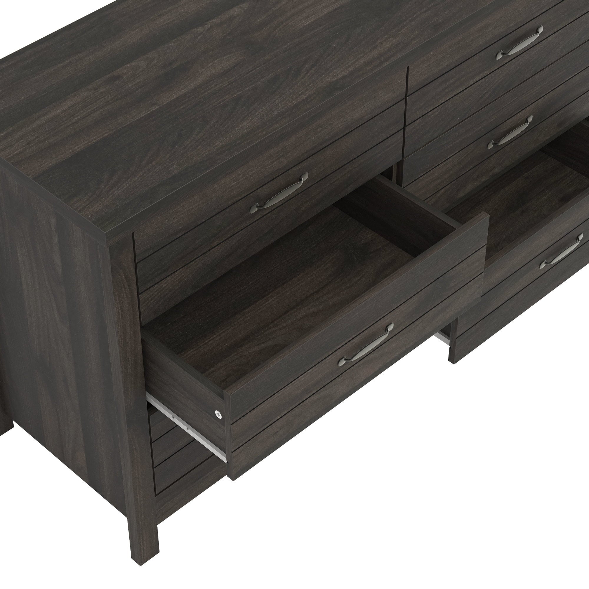 Lancaster Farmhouse 6-Drawer Dresser, Espresso, by Hillsdale Living Essentials
