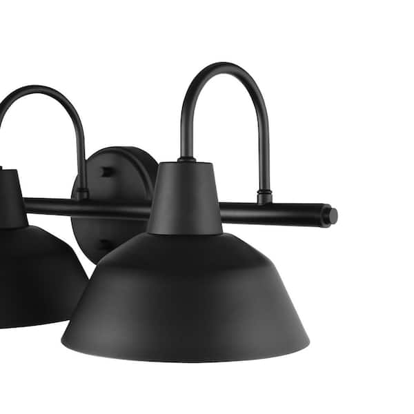 Brooklyn 24 in. 3-Light Matte Black Vanity Light with Bath Set (5-Piece)