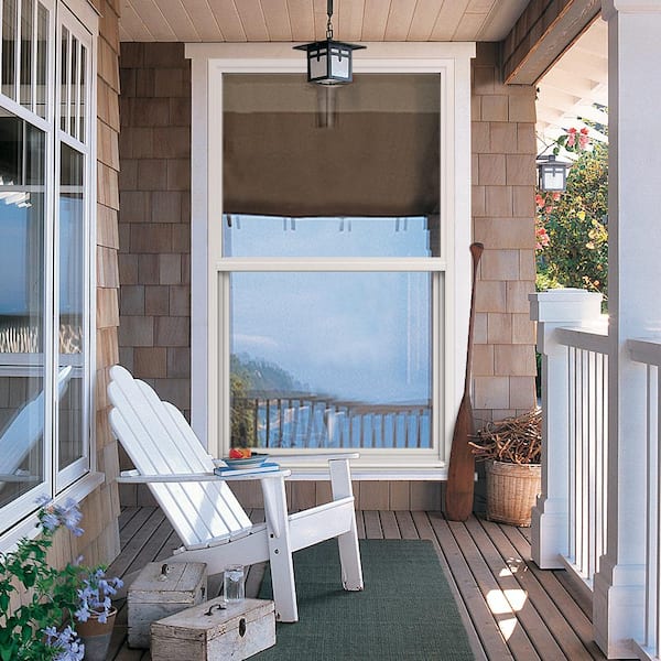 36 in. x 60 in. V-4500 Series White Single-Hung Vinyl Window with Fiberglass Mesh Screen