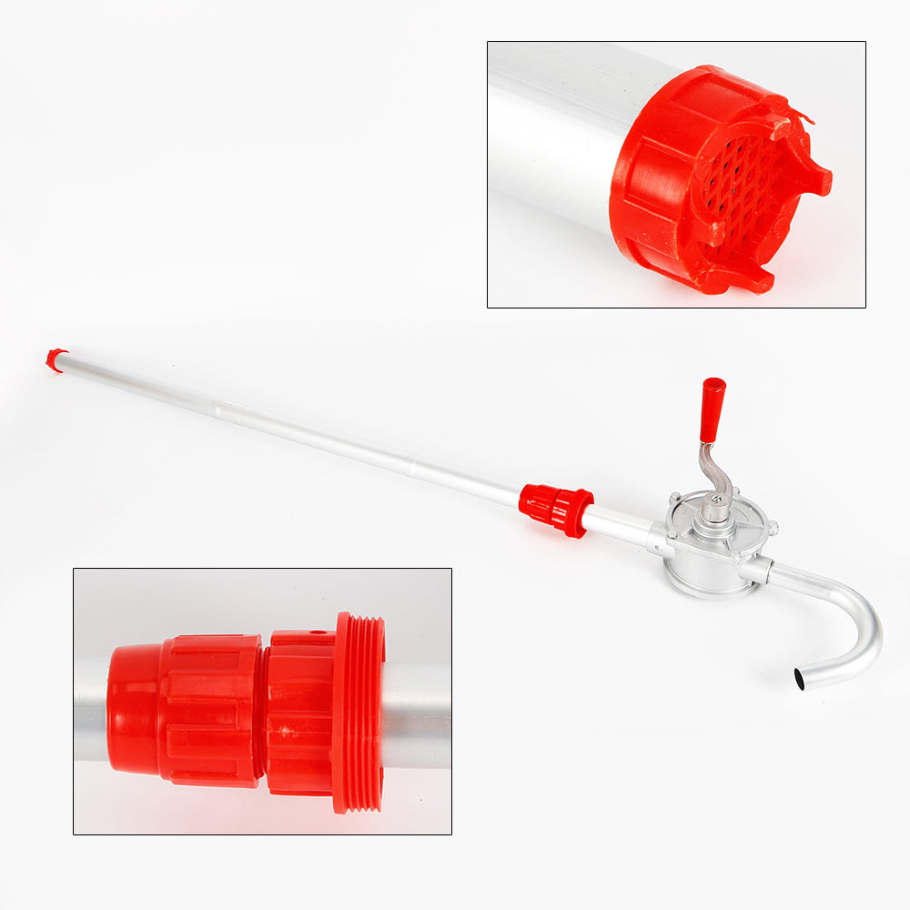Aiqidi 32mm Manual Hand Crank Rotary Pump 55 Gallon Oil Fuel Transfer Suction Drum Barrel for Gasoline, Kerosene