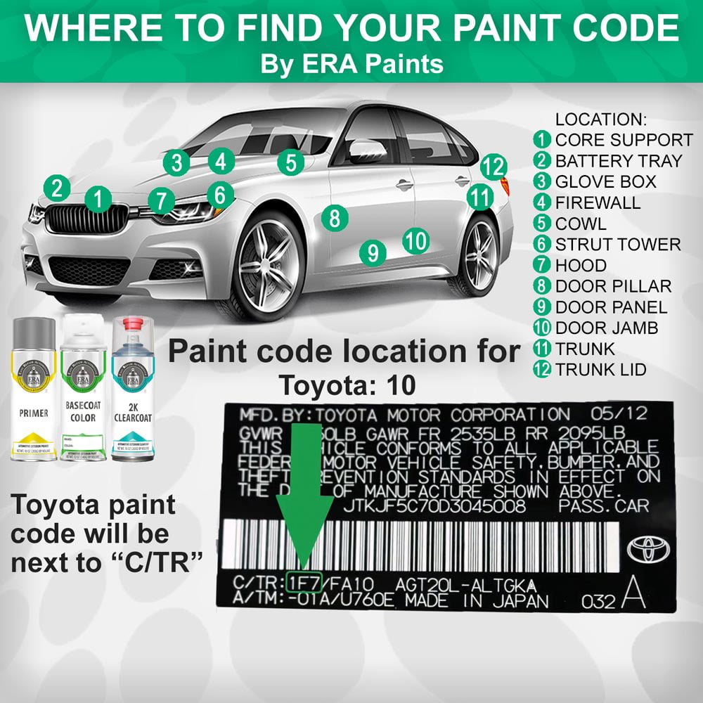 ERA Paints (8V5 Shoreline Blue Pearl) Compatible with Toyota Rav4 2013-2019 Exact Match Touch Up Paint and Clearcoat